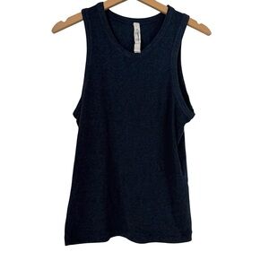 Lululemon Men’s V-neck Fitted Tank Sz L Heather Navy